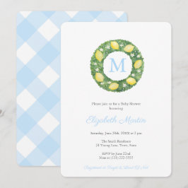 Einfaches elegantes Lemons Boy Baby Shower Party Einladung