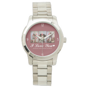Einfaches Elegantes Liebe Valentinstag Foto Armbanduhr