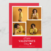 Einfaches Elegantes Liebe Valentinstag Foto Feiertagskarte (Vorne/Hinten)