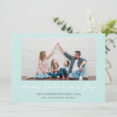 Einfaches elegantes Liebe-Valentinstag Foto Feiertagskarte (Stehend Vorderseite)