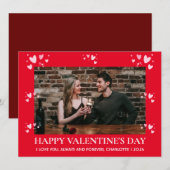 Einfaches elegantes Liebe-Valentinstag-Foto Feiertagskarte (Vorne/Hinten)