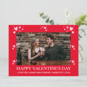 Einfaches elegantes Liebe-Valentinstag-Foto Feiertagskarte (Stehend Vorderseite)