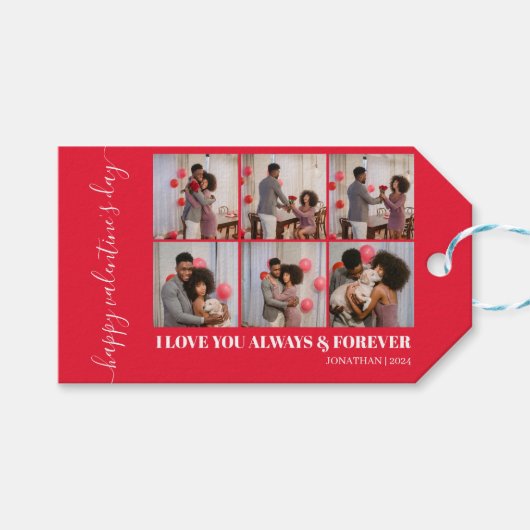 Einfaches elegantes Liebe-Valentinstag-Foto Geschenkanhänger (Vorderseite (Horizontal))