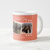 Einfaches elegantes Liebe-Valentinstag-Foto Jumbo-Tasse (Vorderseite Rechts)