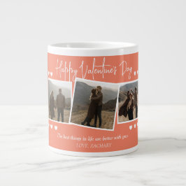Einfaches elegantes Liebe-Valentinstag-Foto Jumbo-Tasse