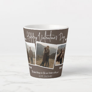 Einfaches elegantes Liebe-Valentinstag-Foto Milchtasse