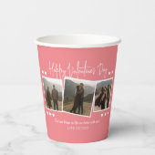 Einfaches elegantes Liebe-Valentinstag-Foto Pappbecher (Rückseite)