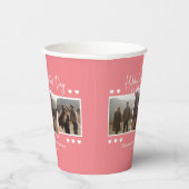 Einfaches elegantes Liebe-Valentinstag-Foto Pappbecher (Rechts)