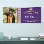 Einfaches elegantes Lila-1-Foto-Abschluss-Banner Banner (Messe)