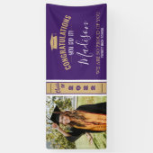 Einfaches elegantes Lila-1-Foto-Abschluss-Banner Banner (Vertikal)