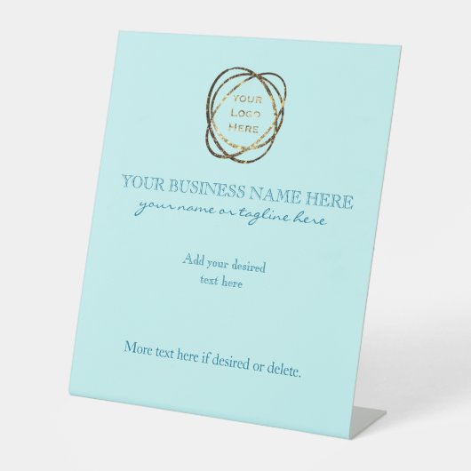 Einfaches elegantes Logo für das Unternehmen Aqua Sockelschild (Vorderseite)