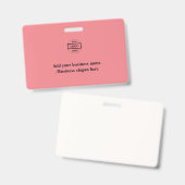 Einfaches, elegantes Logo hier Abzeichen Ausweis (Front & Back)