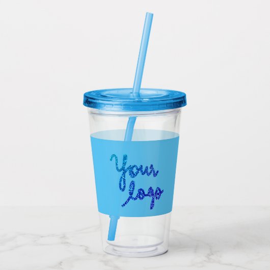 Einfaches, elegantes Logo hier Acryltrinkbecher (Rückseite)