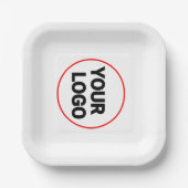 Einfaches, elegantes Logo hier Firmenbowlingpfanne Pappteller (Vorderseite)