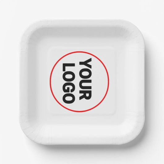 Einfaches, elegantes Logo hier Firmenbowlingpfanne Pappteller (Vorderseite)