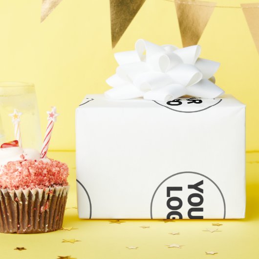 Einfaches, elegantes Logo hier Geschenkpapier (Geburtstagsparty)