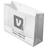 Einfaches, elegantes Logo hier Große Geschenktüte (Vorderseite Schrägansicht)