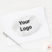 Einfaches, elegantes Logo hier Ovaler Aufkleber (Umschlag)