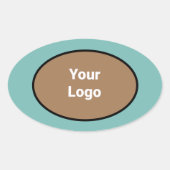 Einfaches, elegantes Logo hier Ovaler Aufkleber (Vorderseite)