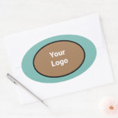 Einfaches, elegantes Logo hier Ovaler Aufkleber (Umschlag)