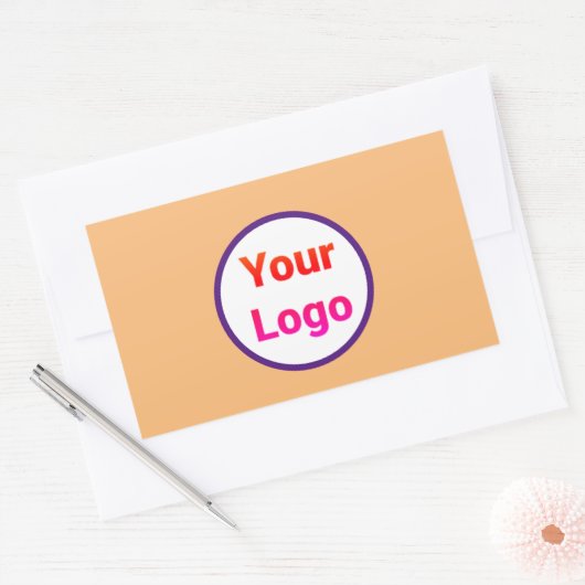 Einfaches, elegantes Logo hier Rechteckiger Aufkleber (Umschlag)