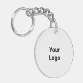 Einfaches, elegantes Logo hier Schlüsselanhänger (Vorderseite links)