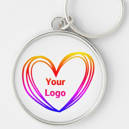 Einfaches, elegantes Logo hier Schlüsselanhänger (Vorne)