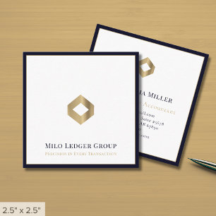 Einfaches elegantes Logo Quadratische Visitenkarte