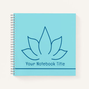Einfaches Elegantes Lotusblüten-Aqua Notizblock