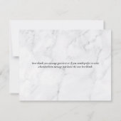 Einfaches elegantes Marmorskript Gold Herz Dankeskarte (Rückseite)