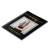 Einfaches Elegantes Memorial Funeral Foto Gästebuc Notizblock (Linke Seite)