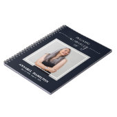 Einfaches Elegantes Memorial Funeral Foto Gästebuc Notizblock (Linke Seite)