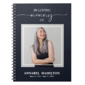 Einfaches Elegantes Memorial Funeral Foto Gästebuc Notizblock (Vorderseite)