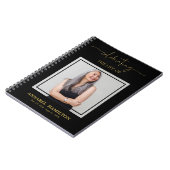 Einfaches Elegantes Memorial Funeral Foto Gästebuc Notizblock (Linke Seite)