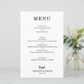 Einfaches elegantes Menü für Hochzeiten (Stehend Vorderseite)