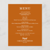 Einfaches elegantes Menü von Burnt Orange Wedding (Vorne)