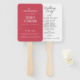 Einfaches elegantes Minimal Brick Red Wedding Prog Fächer