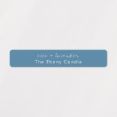Einfaches elegantes Minimal Dusky Blue Candle Labe Etiketten (Design 1)