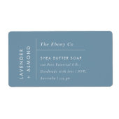 Einfaches elegantes Minimal Dusky Blue Soap Label (Vorne)