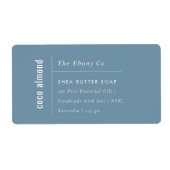Einfaches elegantes Minimal Dusky Blue Soap Label (Vorne)