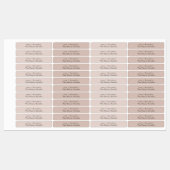Einfaches elegantes Minimal Dusky Blush-Label Etiketten (Blatt)