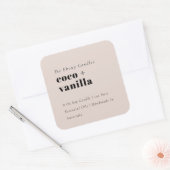 Einfaches elegantes Minimal Dusky Blush-Label Quadratischer Aufkleber (Umschlag)