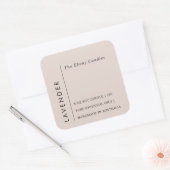 Einfaches elegantes Minimal Dusky Blush-Label Quadratischer Aufkleber (Umschlag)