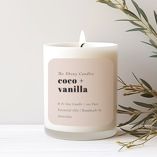 Einfaches elegantes Minimal Dusky Blush-Label Quadratischer Aufkleber