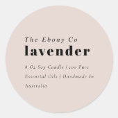 Einfaches elegantes Minimal Dusky Blush-Label Runder Aufkleber (Vorderseite)