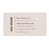 Einfaches elegantes Minimal Dusky Blush Soap Label (Vorne)