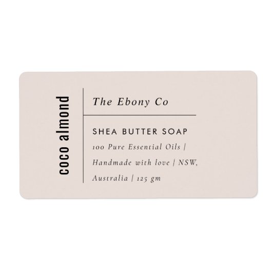Einfaches elegantes Minimal Dusky Blush Soap Label (Vorne)