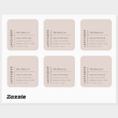 Einfaches elegantes Minimal Dusky Blush Soap Label Quadratischer Aufkleber (Blatt)