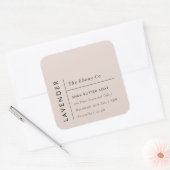 Einfaches elegantes Minimal Dusky Blush Soap Label Quadratischer Aufkleber (Umschlag)