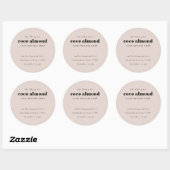 Einfaches elegantes Minimal Dusky Blush Soap Label Runder Aufkleber (Blatt)